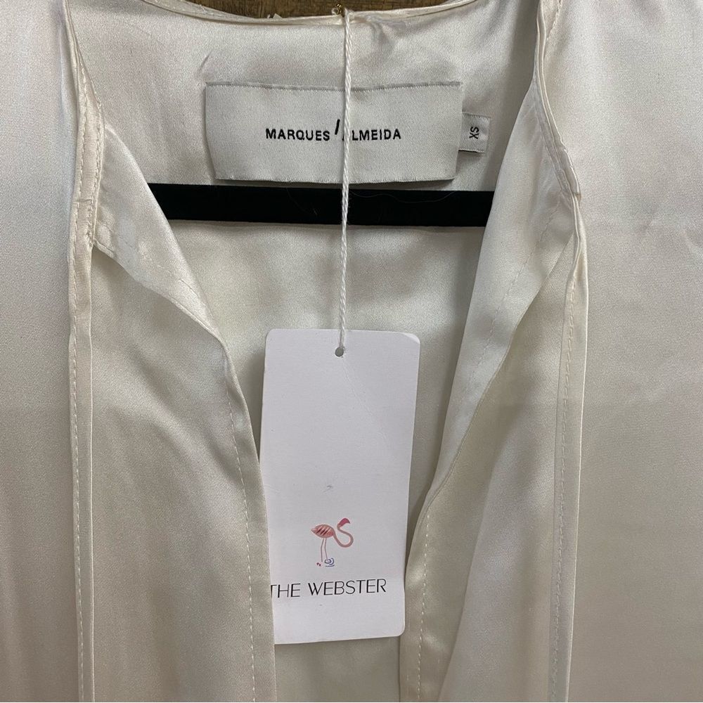 MARQUES' ALMEIDA embroidered silk maxi dress White flapper bridal $1300 NWT S - Picture 14 of 16